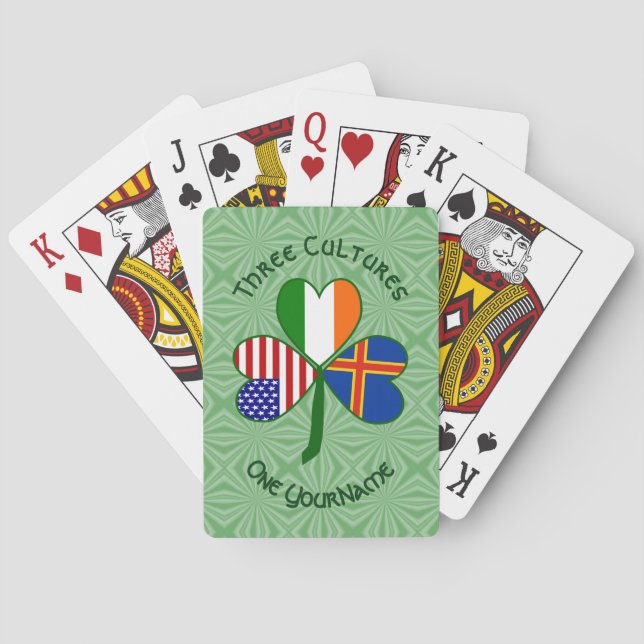 Personalized Åland Islands Shamrock  Poker Cards (Back)