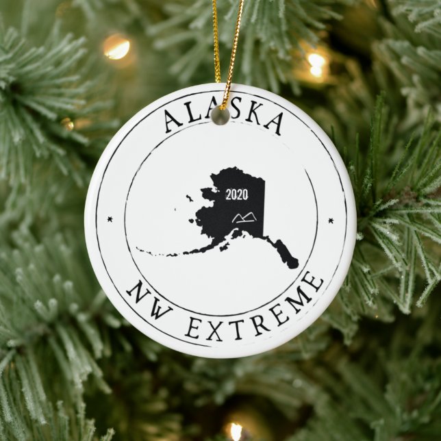Personalized Alaska Christmas Ornament (Tree)