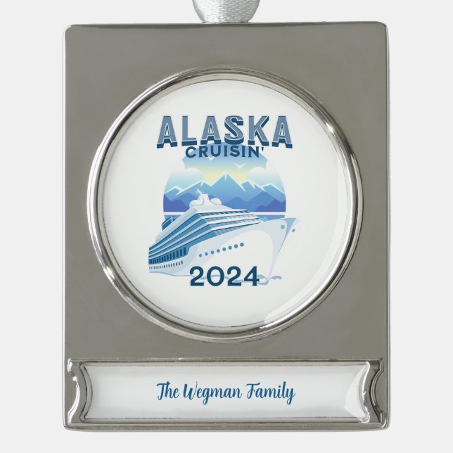 Personalized Alaska Cruisin' 2024 Banner Ornament (Front)