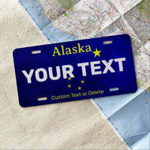 Personalized Alaska State Flag Custom Text License Plate
