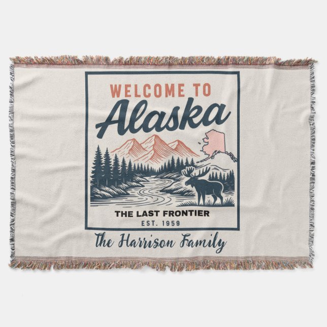 Personalized Alaska Throw Blanket (Front)