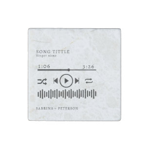 Personalized Album Cover  Favorite Song Wedding Stone Magnet