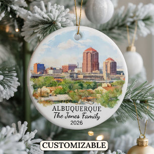 Personalized Albuquerque, Custom New Mexico Ceramic Ornament