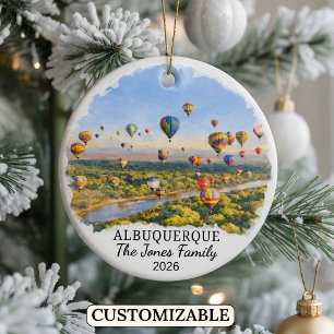 Personalized Albuquerque, Custom New Mexico Ceramic Ornament