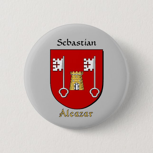 Personalized Alcazar Historical Shield Pinback Button (Front)