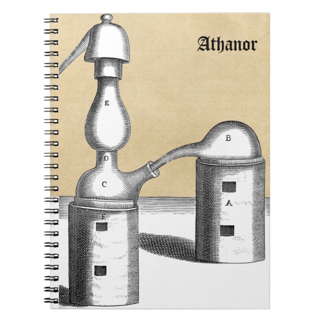 Personalized Alchemy Furnace and Alembic Flask Notebook (Front)