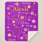 Personalized Alexis flowers and name text