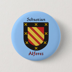 Personalized Alferez Historical Shield Pinback Button