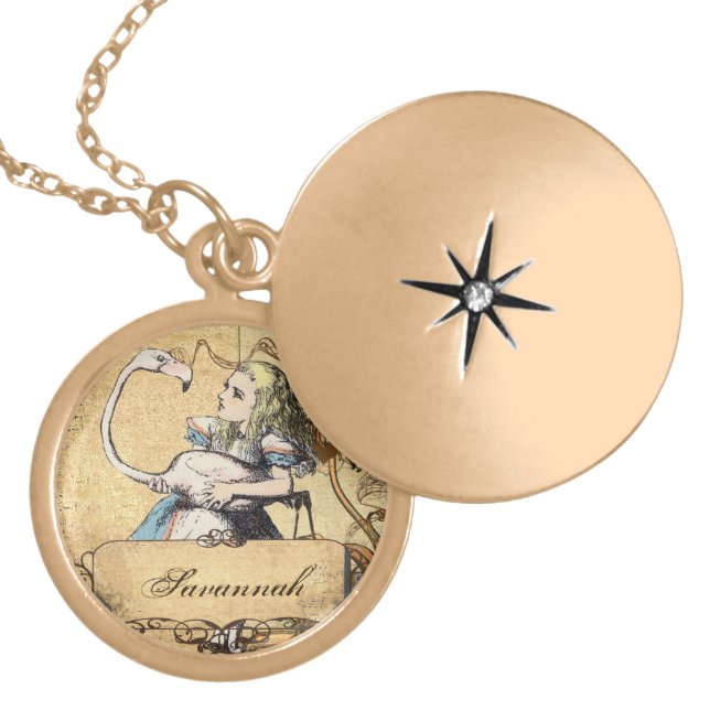 Personalized Alice In Wonderland Locket (Front)