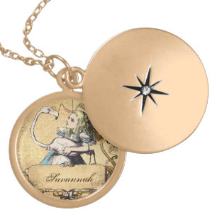 Personalized Alice In Wonderland Locket Necklace