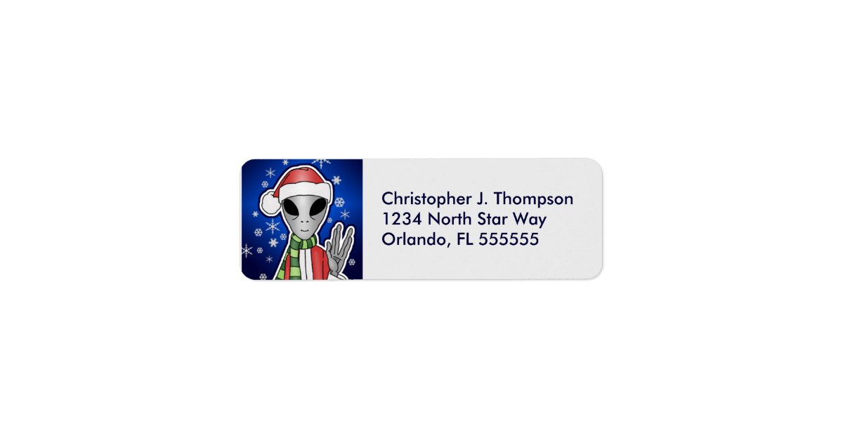 Personalized Alien Santa Return Address Labels | Zazzle