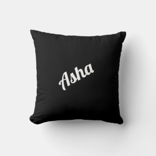 Personalized All Black Throw Pillow