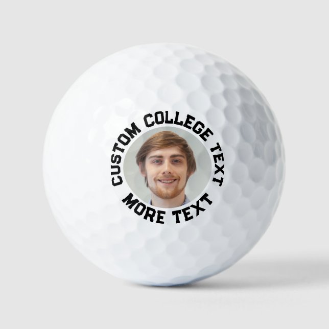 Personalized All College Text Photo Golf Balls (Front)