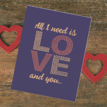 Personalized All I need is love Cute Valentines