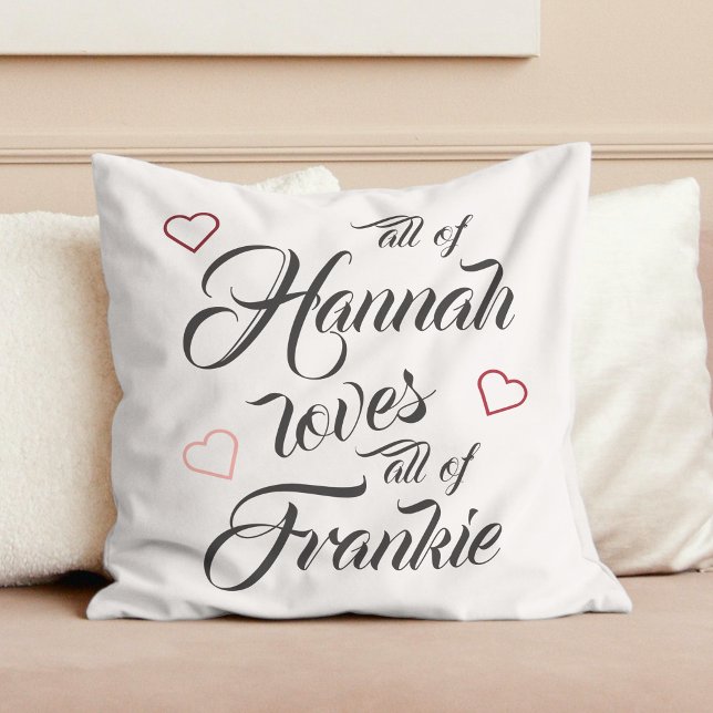 Personalized All Of Me Loves All Of You Romantic Throw Pillow (Creator Uploaded)