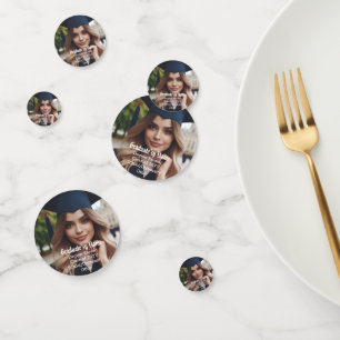 Personalized All Over Graduation Photo Name, Class Confetti