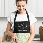 Personalized All-Over Print Apron<br><div class="desc">Cook in style with this fun green,  white,  and black personalized apron! Perfect for weddings,  bridal showers,  birthdays,  Mother's Day,  or just because!</div>