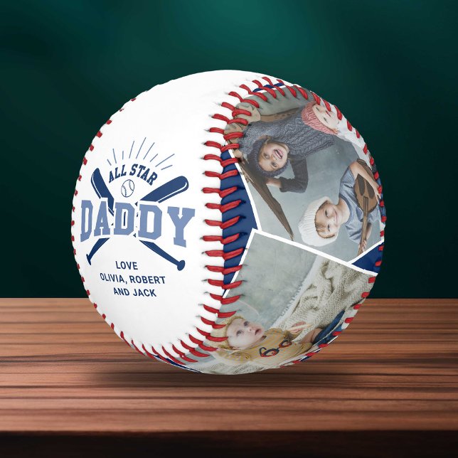 Personalized “All Star Daddy” Blue Baseball (Creator Uploaded)