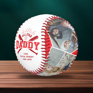 Personalized “All Star Daddy” Red Baseball