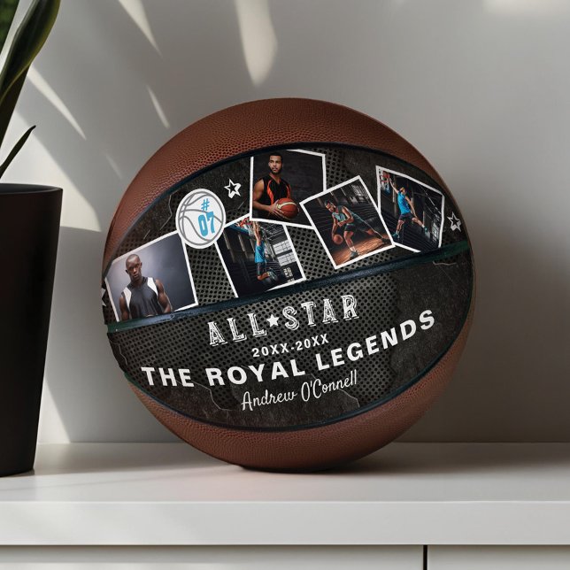 Personalized All-Star Photo Collage Keepsake Gift  Basketball (Personalized All-Star Photo Collage Keepsake Gift Basketball)