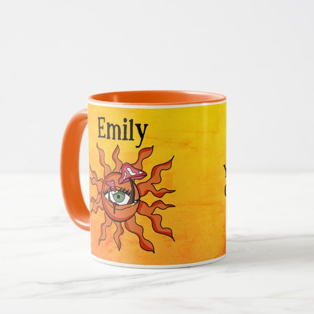 Personalized All Sun-Seeing Mushroom Rays Mug (Front Left)