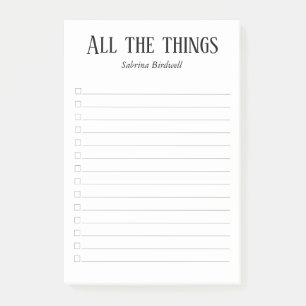 Personalized All the things To do list Post-it Notes