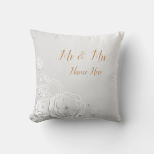 Personalized All White Throw Pillow