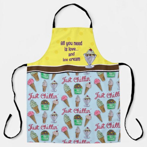 Personalized All You Need Is Ice Cream Apron