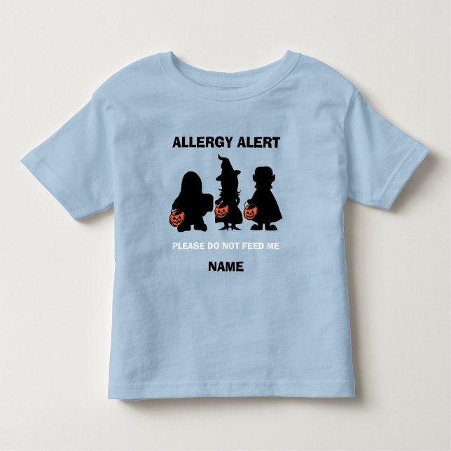 Personalized Allergy Alert Halloween Do Not Feed Toddler T-shirt (Front)