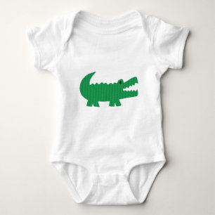 Personalized alligator print baby bodysuit