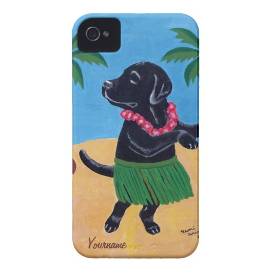 Personalized Aloha Black lab Painting Case-Mate iPhone Case (Back)