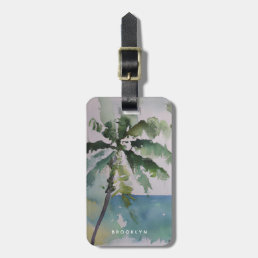 Personalized Aloha Hawaiian Watercolor Luggage Tag