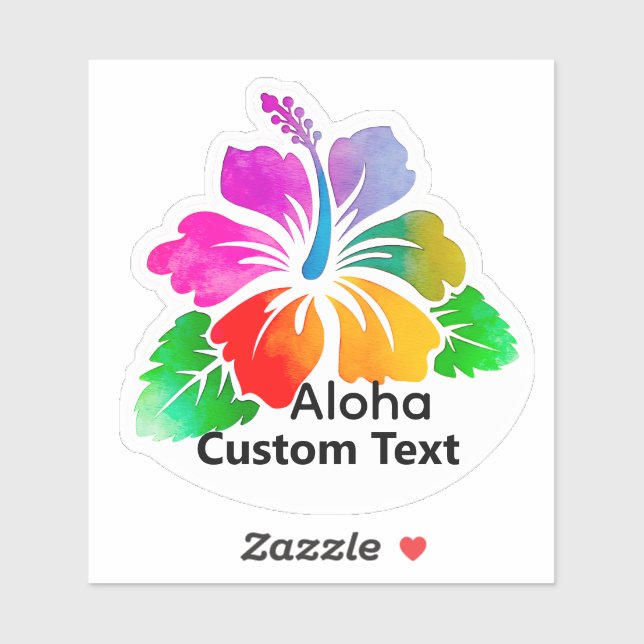 Personalized Aloha Hibiscus TropicalFlower Sticker (Sheet)