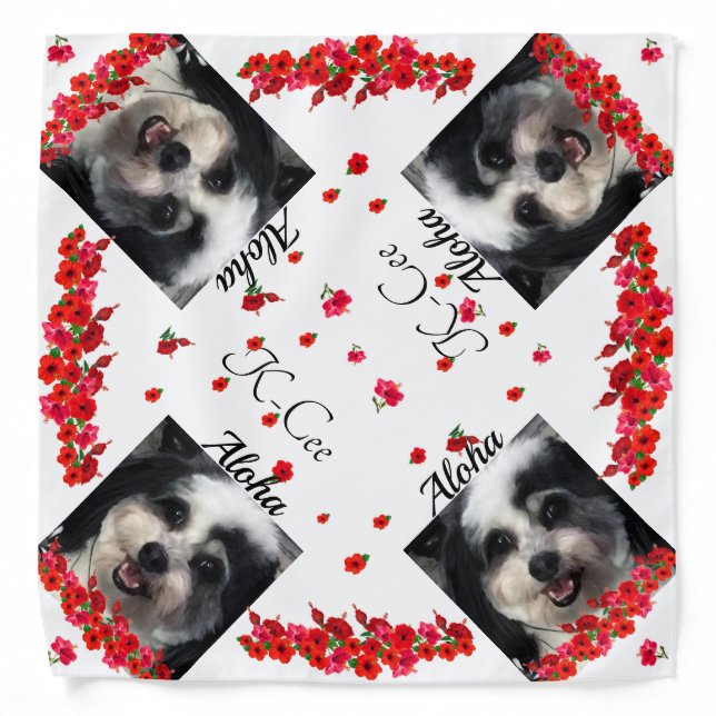 Personalized Aloha Pet Bandana (Front)