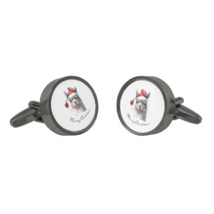 Personalized Alpaca Holiday Keepsake Cufflinks