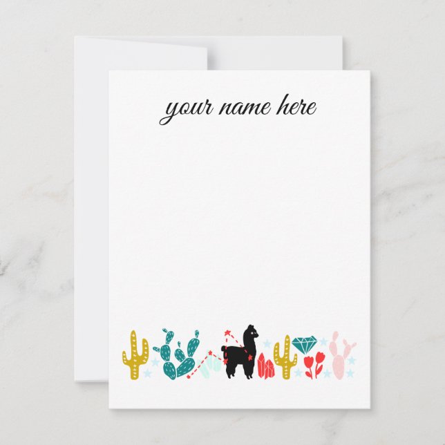 Personalized Alpaca Notecards (Front)