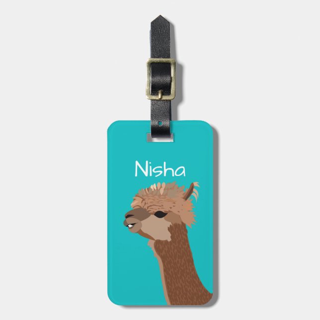Personalized Alpaca Travel  Luggage Tag (Front Vertical)