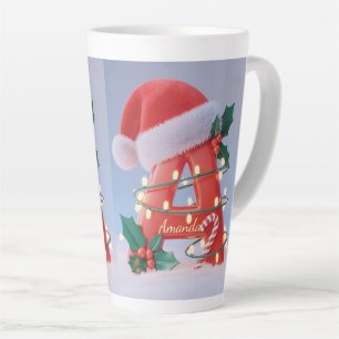 Personalized Alphabet 'A' Christmas Latte Mug