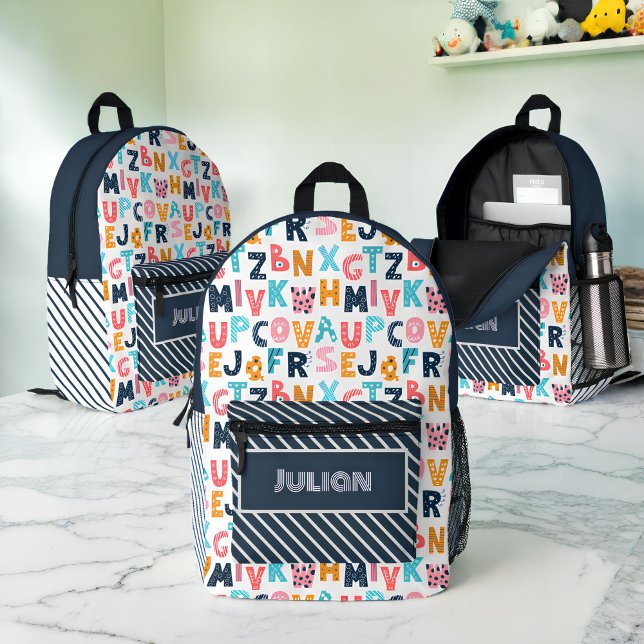 Personalized Alphabet Fun Kids - Back to School Printed Backpack (Creator Uploaded)