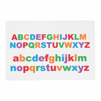 Personalized Alphabet Placemat by iHave2Say at Zazzle