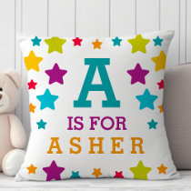 Personalized Alphabet Star Name Throw Pillow