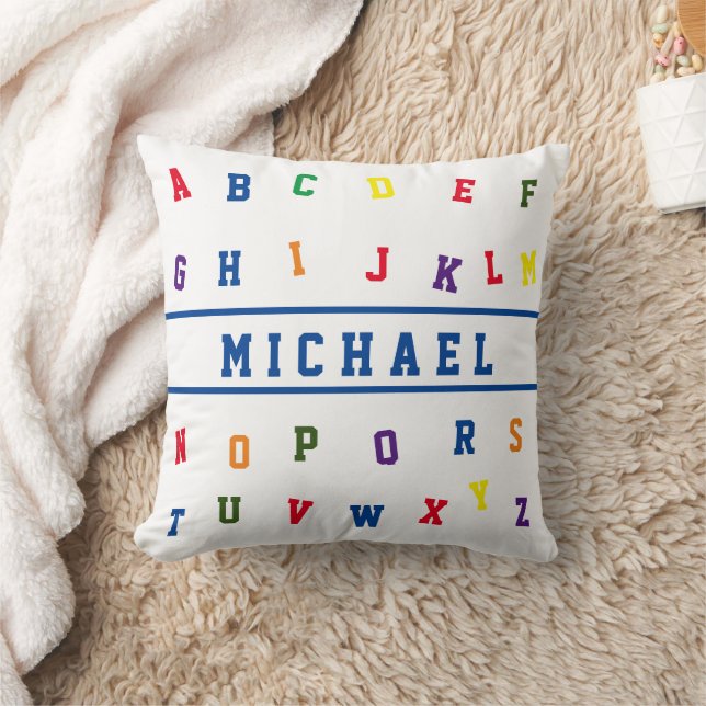 Personalized Alphabet  Throw Pillow (Blanket)