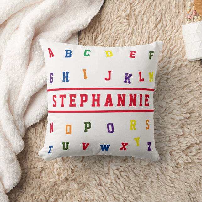 Personalized Alphabet  Throw Pillow (Blanket)