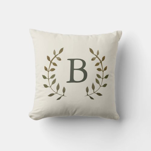 Personalized Alphabet Wreath Throw Pillow