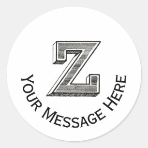 Personalized Alphabet z Classic Round Sticker