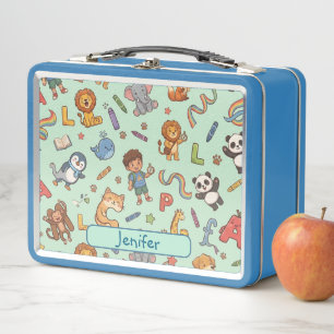 Personalized Alphaland Kids Lunch Light Blue Box