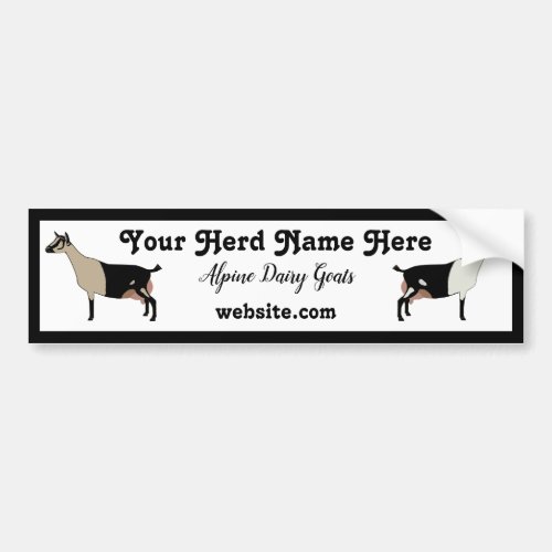 Personalized Alpine Dairy Goat Bumper Sticker