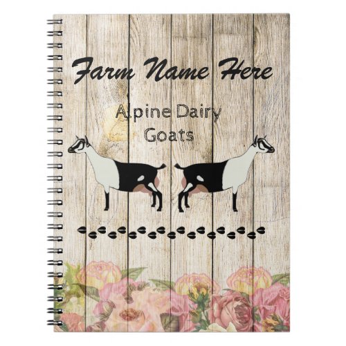 Personalized Alpine Dairy Goat Farm Notebook