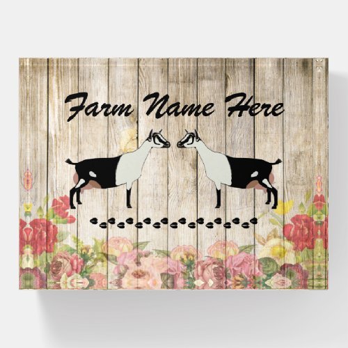 Personalized Alpine Dairy Goat Farm Paperweight