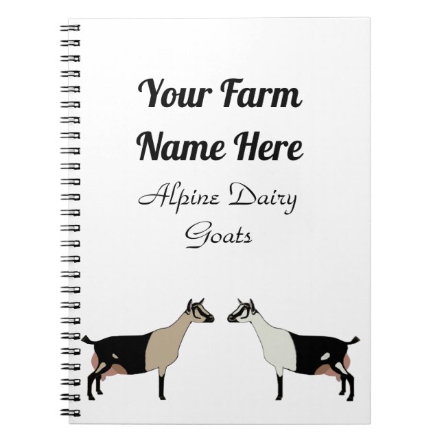 Personalized Alpine Dairy Goat Notebook (Front)